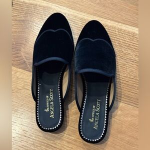 Angela Scott Black Velvet Mules